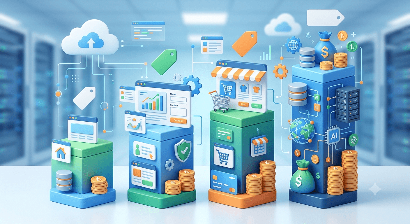 Small business website pricing and planning workspace